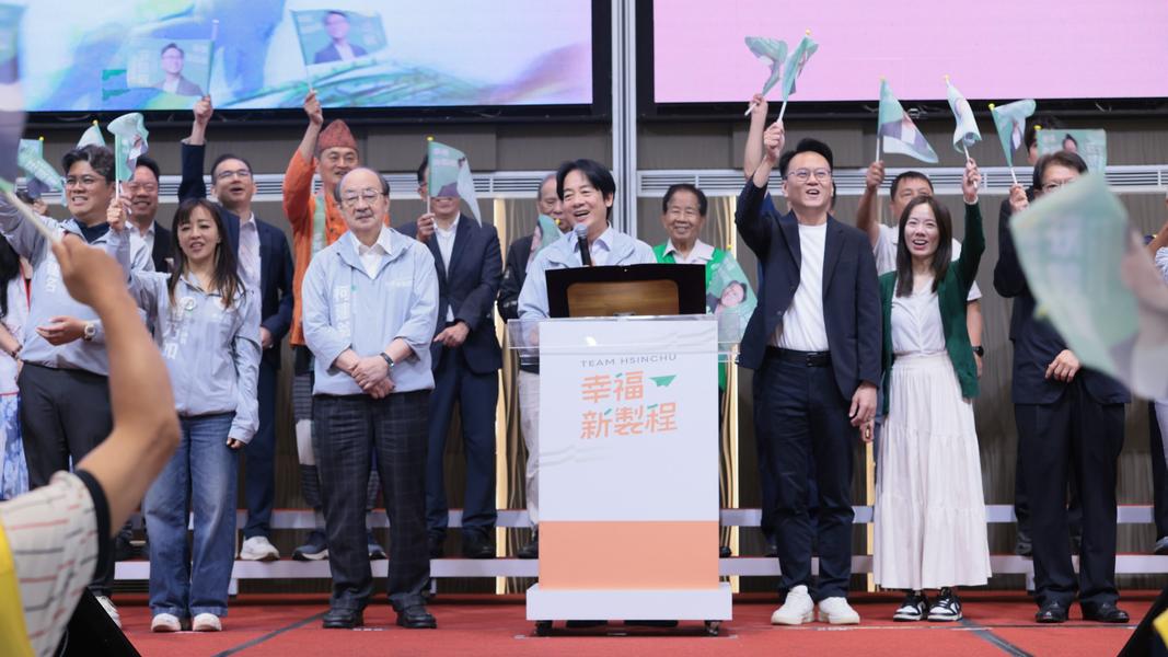 賴清德31日出席「新竹市長候選人莊競程競選總部暨百工百業後援會成立大會」。(圖/民進黨提供)