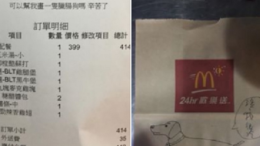 網瘋「歡樂送畫圖」!低溫12度手抖 他崩潰幫畫臘腸狗