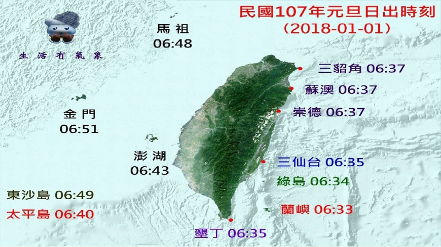 迎接2018第一道曙光 「全台日出時刻表」看這裡