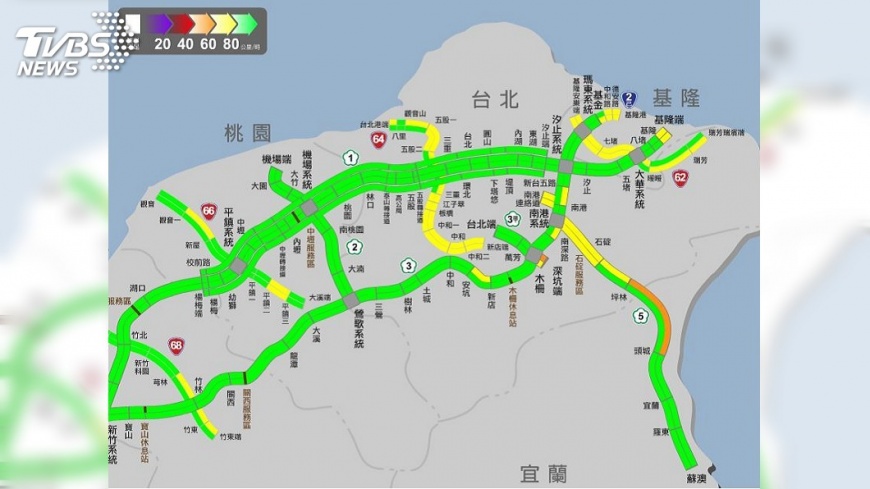 收假注意! 國1、國3、國5皆有高乘載