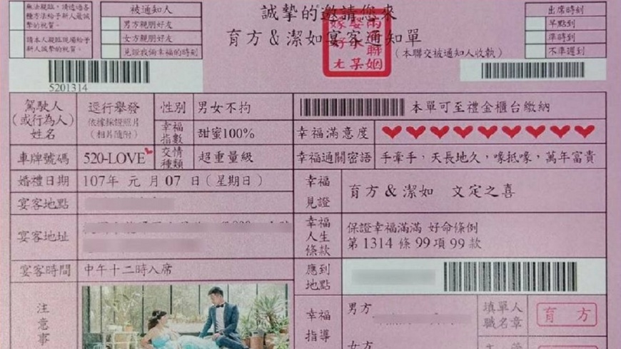 這罰單超閃!警情侶開「紅炸彈」 親友笑:不繳不行