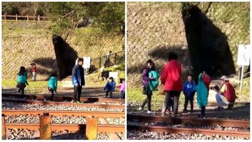 小孩闖鐵軌丟石頭　家長不勸還幫拿外套