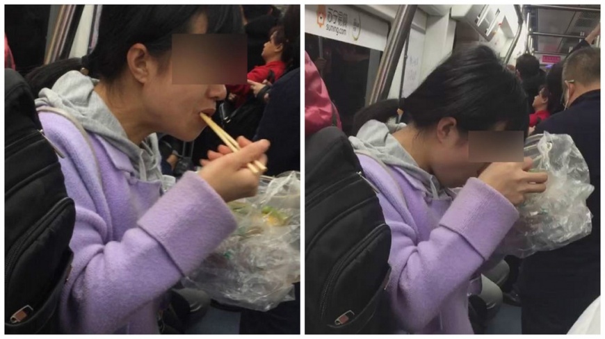 女搭地鐵吃麻辣燙 重口味乘客閃避