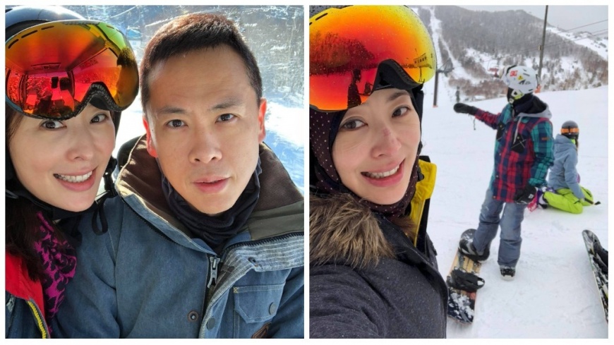 賈永婕滑雪摔下纜車 忍痛硬玩美腿「骨折」