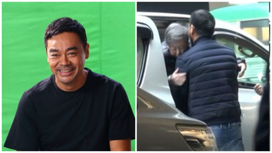 超孝順!劉青雲帶雙親就醫 親抱年邁母下車