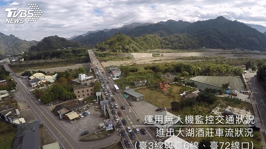 科技空拍突破盲點 苗警掌握春節路況