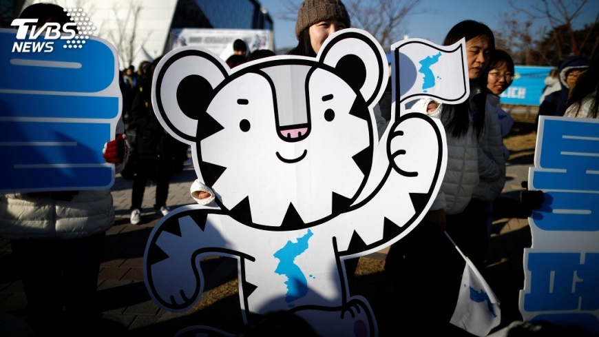 冬奧南北韓統一旗小藍點 日方嚴正抗議