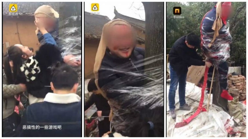 驚!男生日被綁樹鞭炮炸 親友:本命年傳統習俗