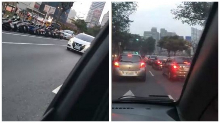 「大順路神車」隔天又出現同樣路段,又被同一名網友遇到。