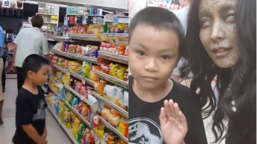 小弟弟被嚇到後僵硬的合照