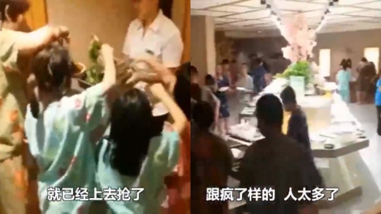 食物還來不及端到餐桌上就被搶光
