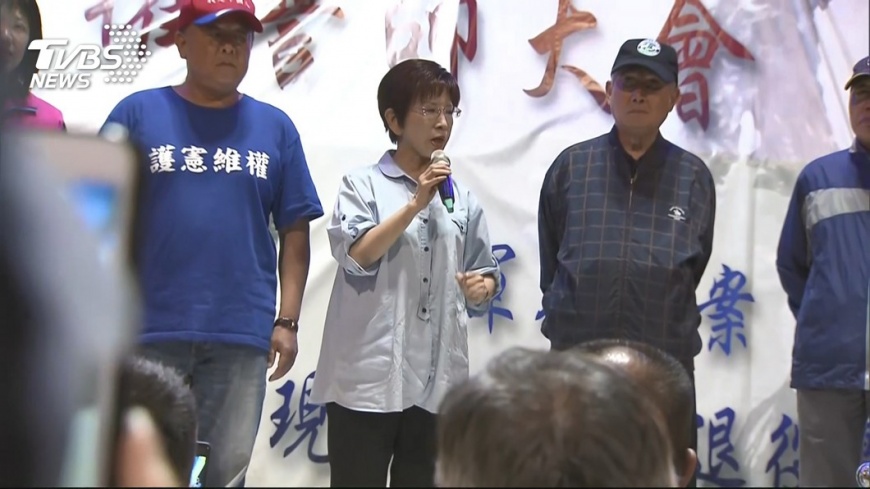 洪秀柱力挺陳抗者，氣憤表示對於「自己人」遭警方逮捕相當不滿。圖／TVBS