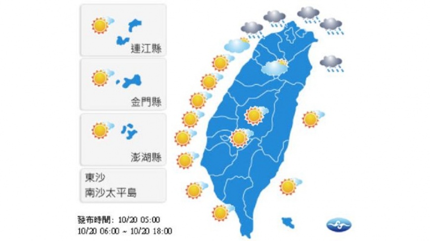 北東部偶飄雨 中南部日夜溫差大