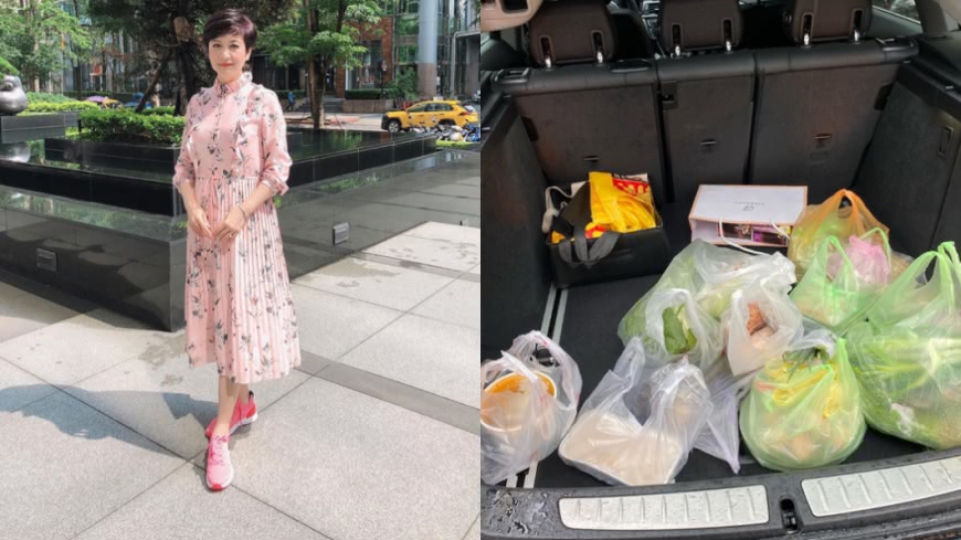 崔佩儀為了老公跟兒子冒雨去買菜。(圖/翻攝自崔佩儀臉書)