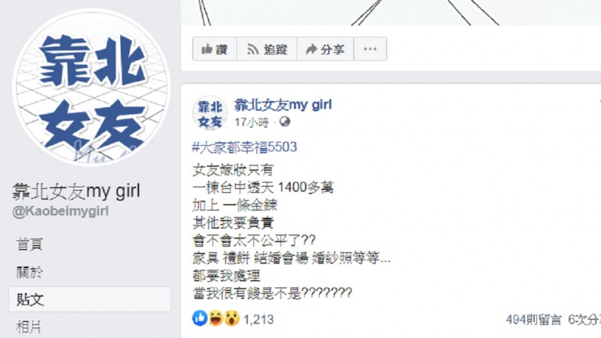 圖/翻攝自靠北女友