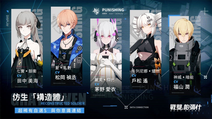 玩家可以從以上五位S級構造體中任選其一