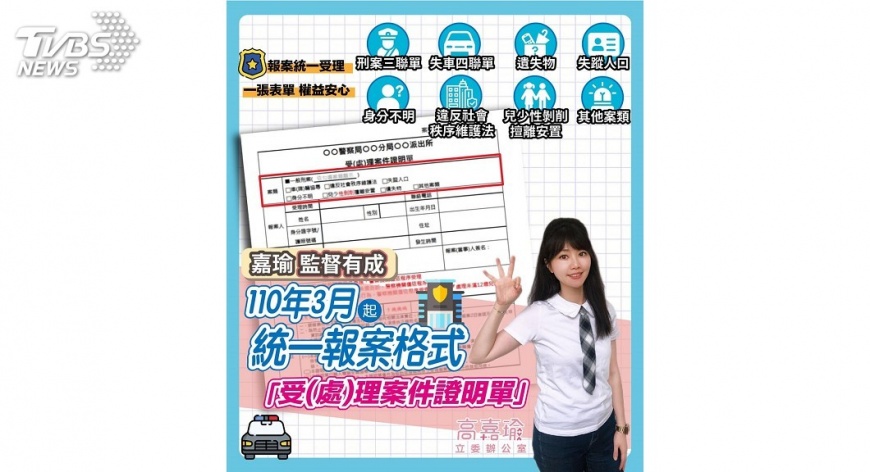 報案三聯單掰掰! 報警簡化「一張單」就搞定