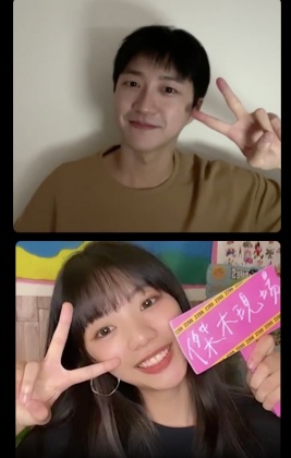 江宏傑（圖上）攜手師妹木木在IG上直播。（圖／華研提供）