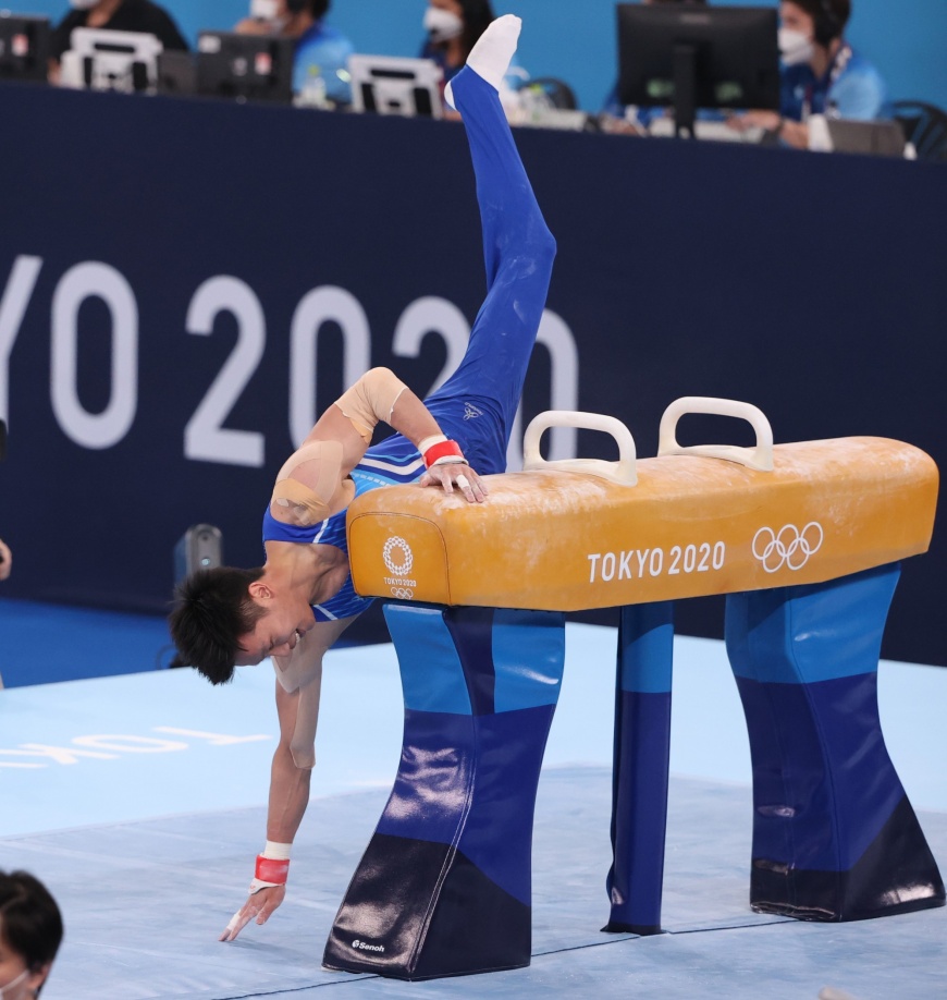 李智凱不慎掉馬。（圖／體育署提供）