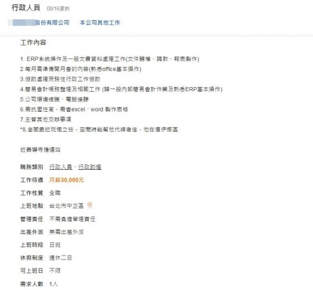 該項職缺在網路上引發熱烈討論。(圖/翻攝自人力銀行網站)