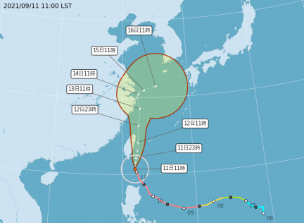 颱風潛勢預測圖。(圖/中央氣象局)
