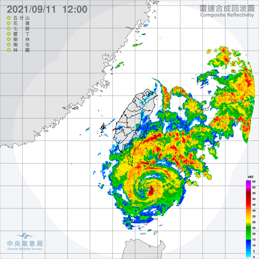 雷達回波圖。(圖/中央氣象局)