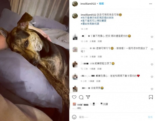 愛犬威廉相當吃女兒的醋。(圖/翻攝自李國毅IG)