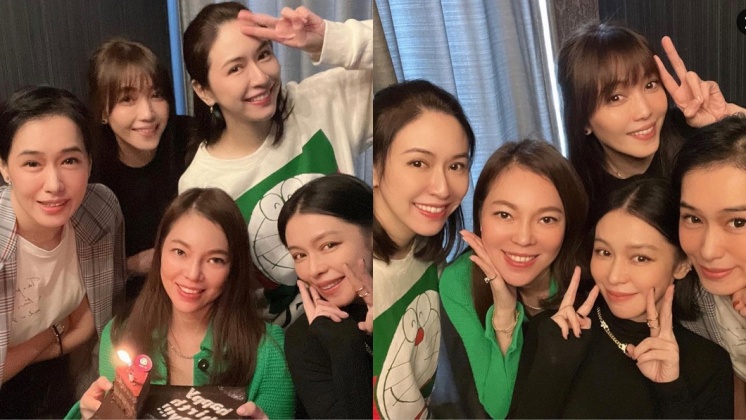 曾馨瑩曬出和徐若瑄、徐若瑜姊妹、蔡依珊和陳妍嵐的合照。(圖/翻攝自曾馨瑩IG)