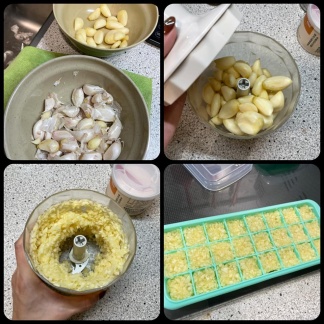 網友分享自己保存蒜頭的步驟。(圖/翻攝自「我愛全聯好物老實說」)