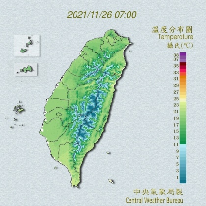 隨著冷空氣來襲,下週將迎來更低氣溫。(圖/中央氣象局)
