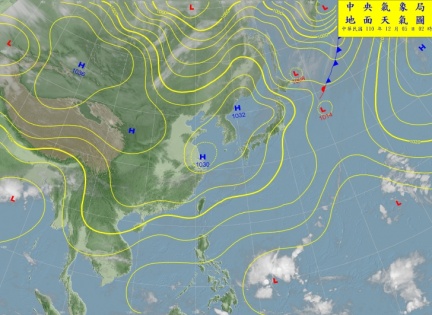 地面天氣圖。(圖/CWB提供)