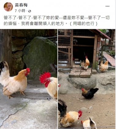 S媽再度發文，寫下將離開煩人的地方。（圖／翻攝自黃春梅臉書）