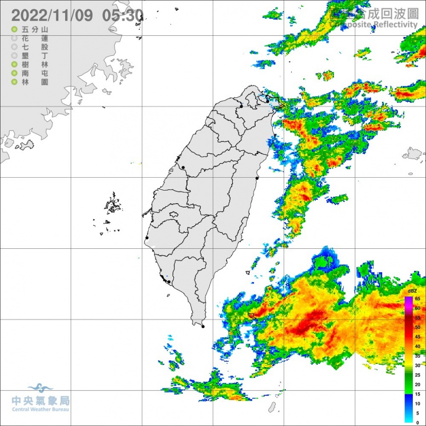 氣象局今晨也針對蘭嶼發布大雨特報。(圖/中央氣象局)