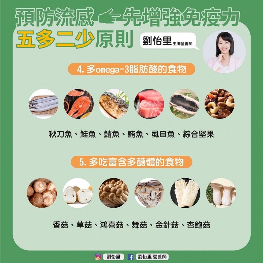 omega-3脂肪酸、多醣體。(圖/翻攝自劉怡里營養師臉書)