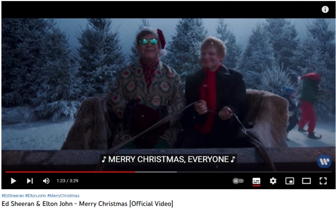 〈Merry Christmas〉Ed Sheeran&Elton John。(圖/翻攝自Ed Sheeran YouTube)