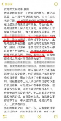 「灰太郎的羊」自述遭丈夫家暴。(圖/翻攝自微博)