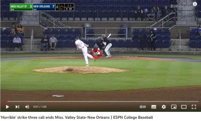 1顆明顯低於打者膝蓋的球,被德魯默判定成好球。(圖/翻攝自「ESPN」YT)