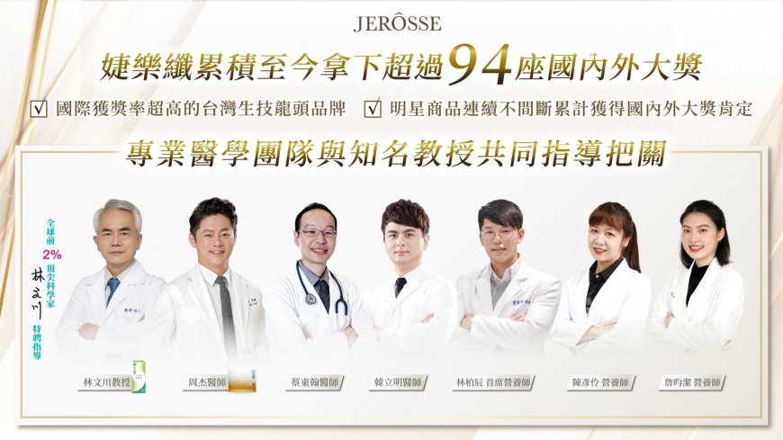 婕樂纖集合全球頂尖學者，持續鑽研優質產品，多年來獲獎無數