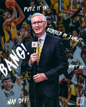 ESPN特別向布林達成播報100場NBA總冠軍賽的里程碑致敬。（圖／翻攝自「ESPN」推特）
