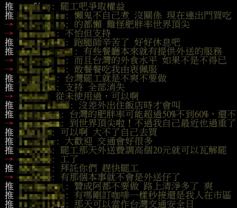 外送員揚言罷工引發討論。(圖/翻攝自PTT)