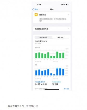 原PO秀出擷圖,佐證自己平日都在滑手機。(圖/翻攝自Dcard)