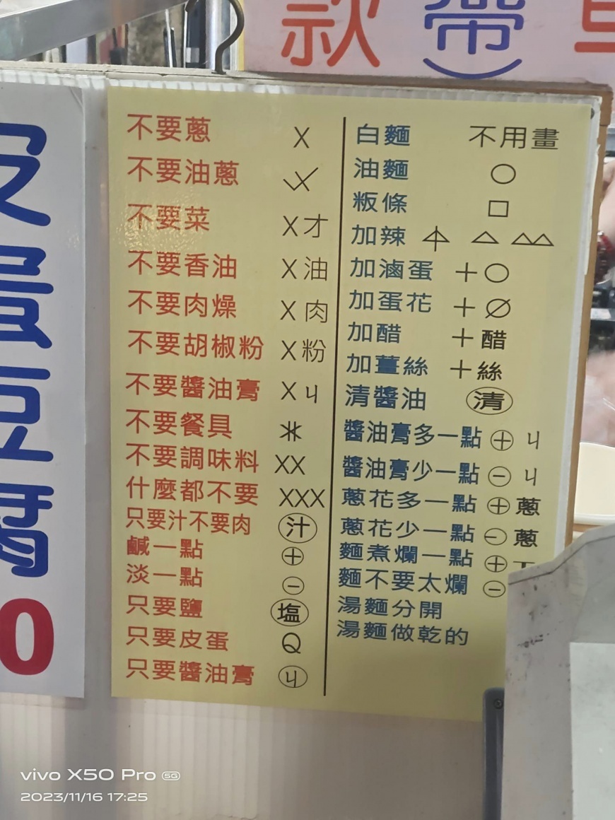 這間麵店自製33種超狂暗號。(圖/翻攝自路上觀察學院 臉書)