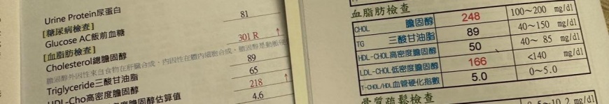 何如芸的膽固醇指數超出正常範圍許多。(圖/翻攝自何如芸臉書)