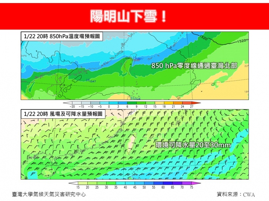 霸王級寒流,寒流,陽明山下雪,陽明山,下雪,下雪機率,陽明山下雪機率