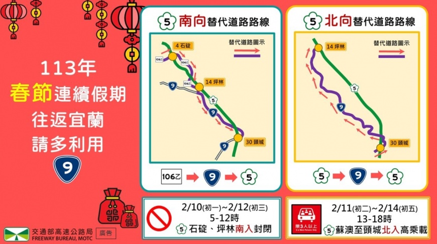 國5替代道路。(圖/翻攝高公局網站)
