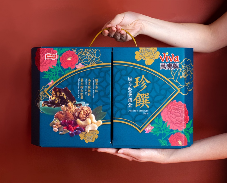珍饌綜合堅果禮盒內含南棗核桃糕,甜而不膩又兼顧養生。