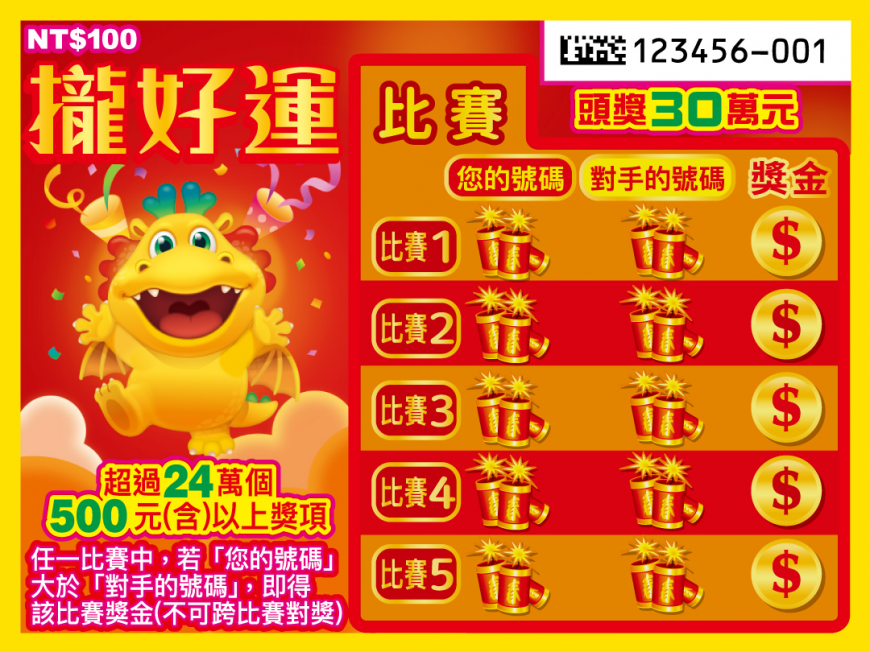 「攏好運」刮刮樂。（圖／台灣彩券）