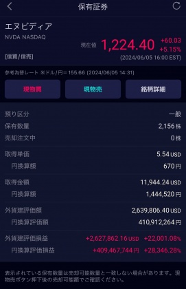 Faby持有的輝達股票總市值超過4億日圓，獲利高達280倍。（圖／翻攝自「@FABYMETAL4」X）