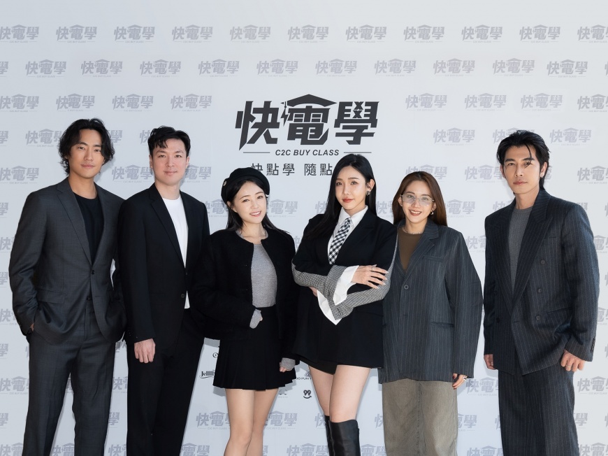 快電商創辦人Vic陳雋希(左起)、無界｜台灣小象出海創辦人傑少、快電商創辦人丫頭詹子晴、暢銷作家小樂、浪花花藝總監陳艾琳，以及快電商創辦人森田。快電商／提供