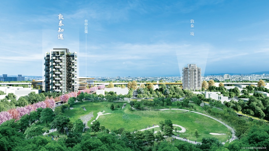 十四期中大建設集中於重劃區西側與北側，包括台中巨蛋、洲際棒球場及漢神百貨等；十四期最大公園綠意「公34公園」亦坐落西側主要幹道榮德路。